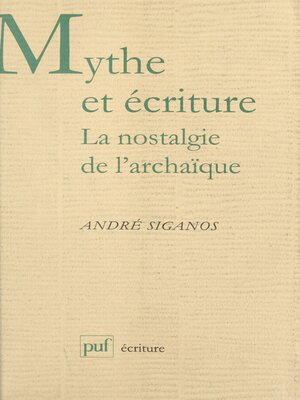 cover image of Mythe et écriture